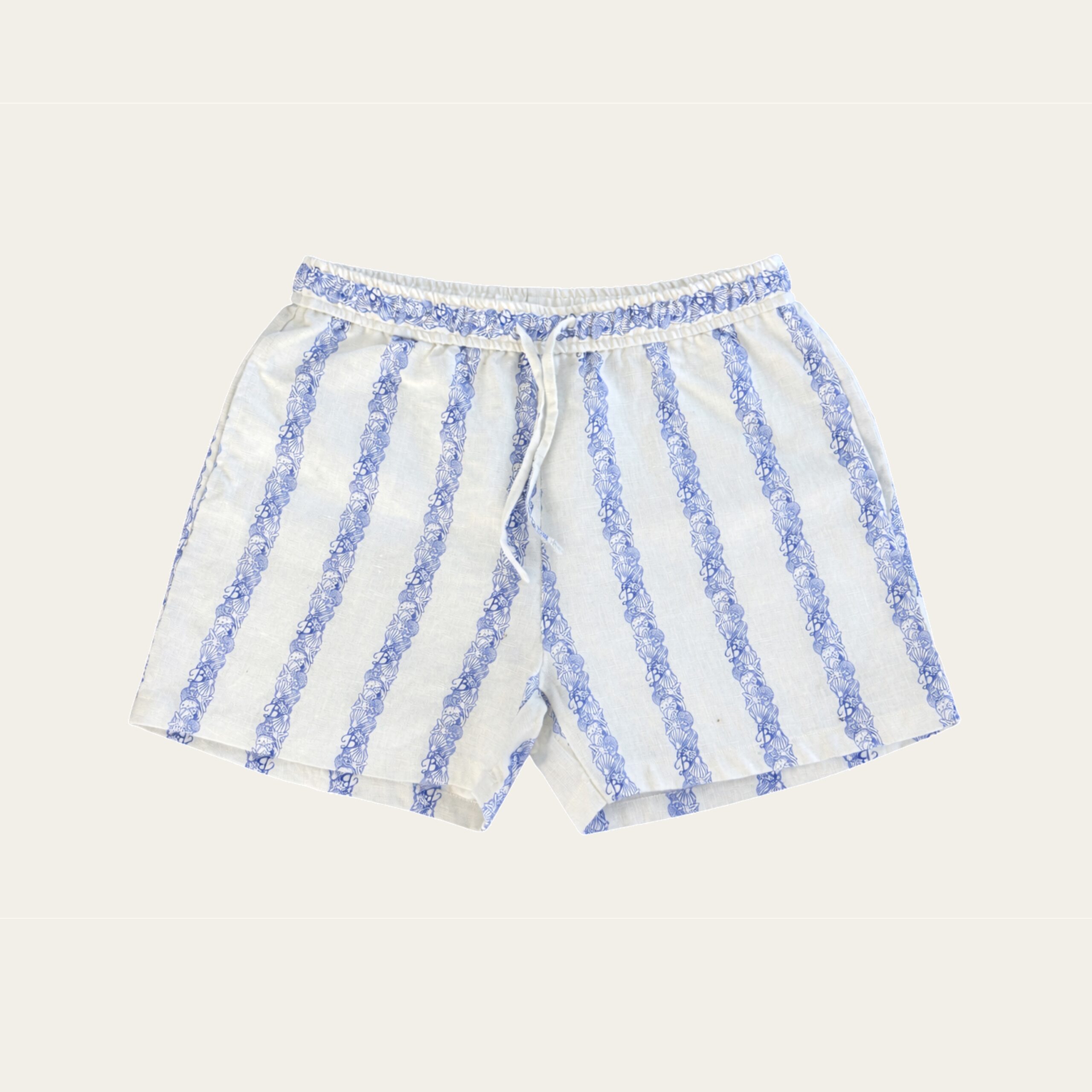 SEASHELL linen drawstring shorts