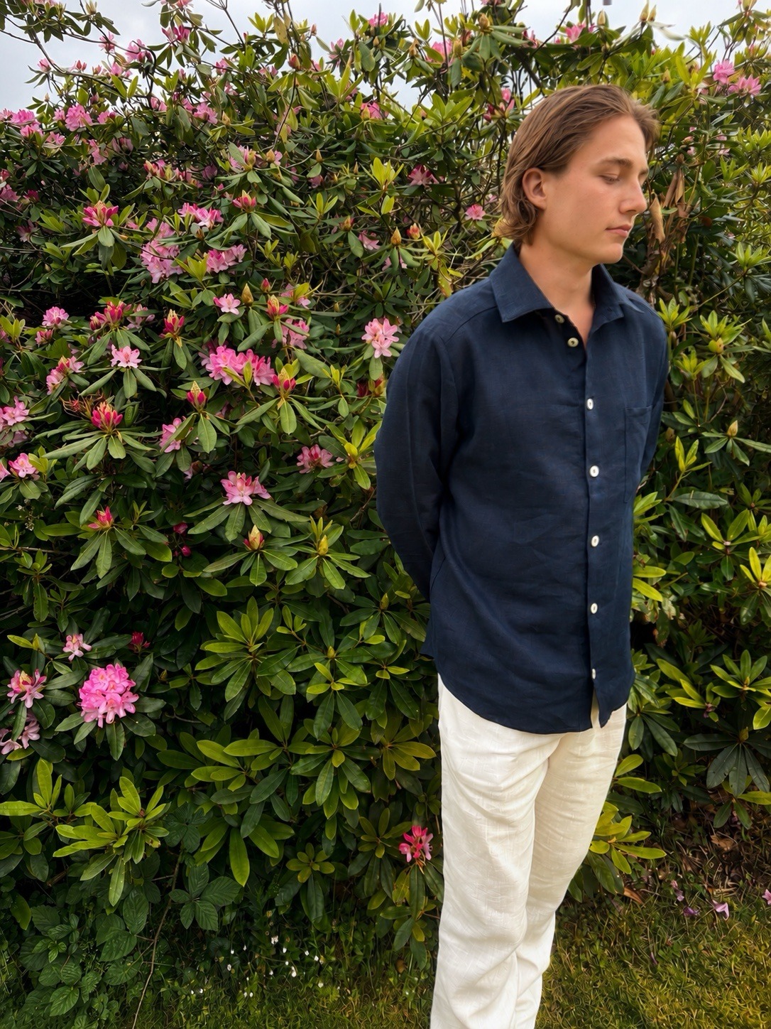 Off white linen trousers - Image 3